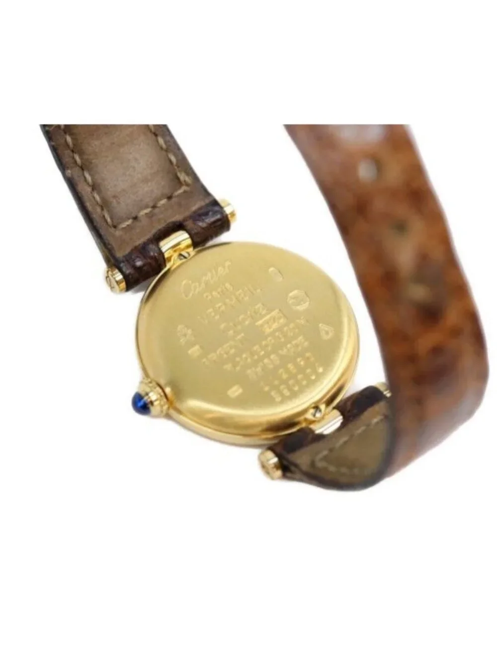 Cartier Must Vendeme Vermeil SM Ivory Circle Roman Dial